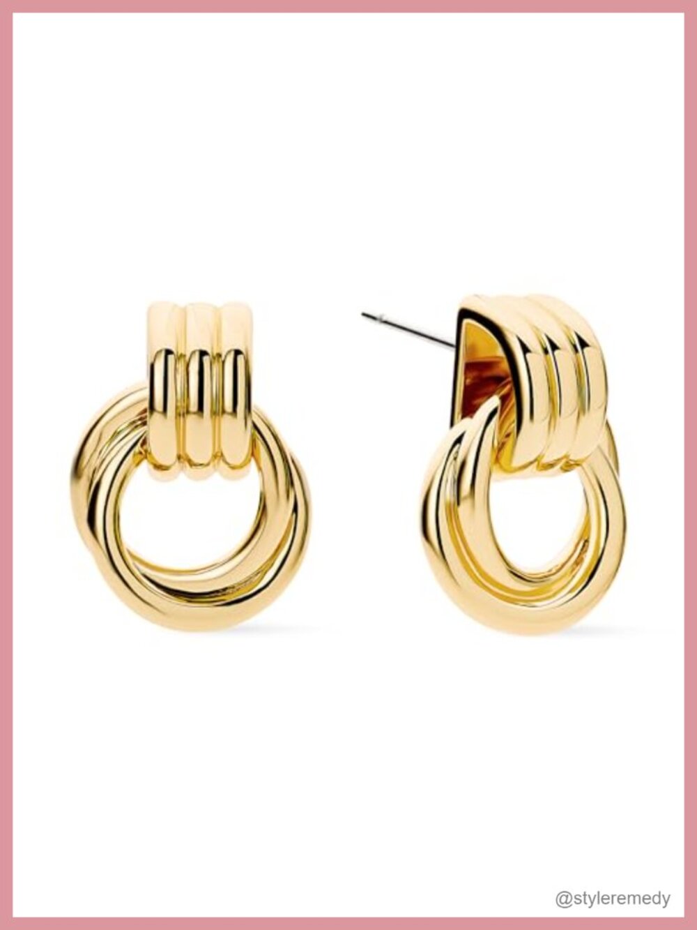 14K Gold Plated Knot Earrings Statement Drop Dangle Hypoallergenic